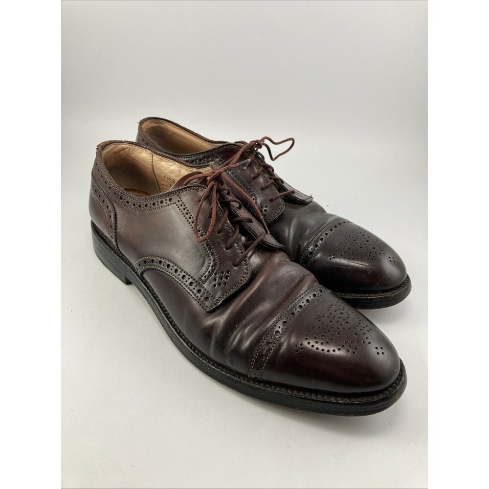 Alden CORDOVAN Shell 2145 Blucher Cap Toe Brogue - Size 10.5 B Mens Shoes